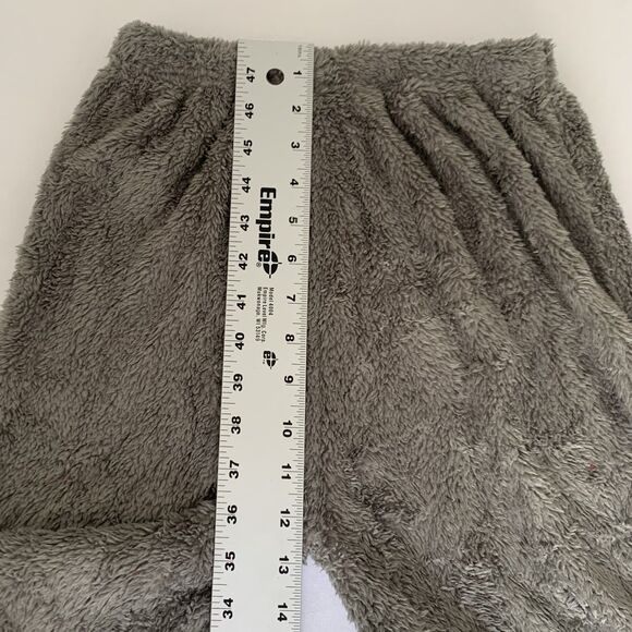 Fuzzy Pant Set Bear Ear Crop Hoodie Fleece Sweatsuit Outfit Kids 13-14 Gray Warm - Picture 7 of 8